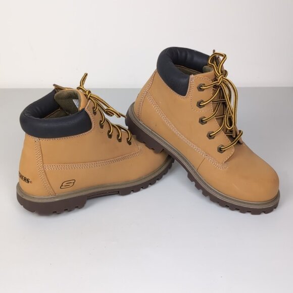 Skechers Mecca Mitigate Lumber Boots Ankle Faux Leather Fall Winter Waterproof - Picture 7 of 11